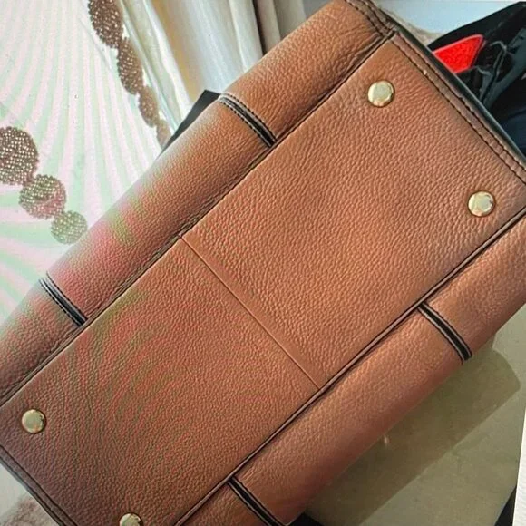 Barr and Barr vintage soft brown & Black leather handbag - Picture 2 of 9